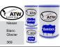 Preview: Nissan, Blanc Glacier, 369: 500ml Lackdose + 500ml Klarlack + 250ml Härter - Set, von ATW Autoteile West.